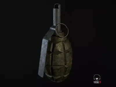 Grenade PBR Low-Poly Game Ready Low-poly 3D model