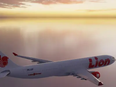 Airbus A330-300 Airliner - Lion Air Low-poly 3D model Low-poly 3D model