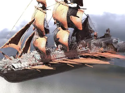 Arch Drake Airship Sci-Fi design 3D model