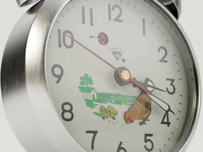 Pecking Chicken Wind Up Alarm Clock 3D model