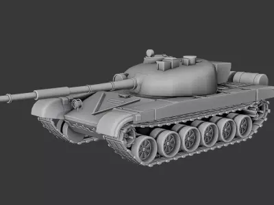 tank T72 Low-poly 3D model