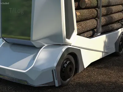 Einride Electric Autonomous Logging Truck Rigged 3D model