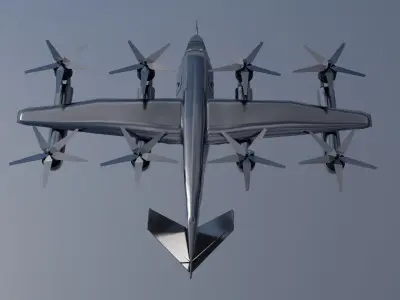 Low Poly Vertical Aerospace VX4 eVTOL  Game-Ready 3D Model Low-poly 3D model
