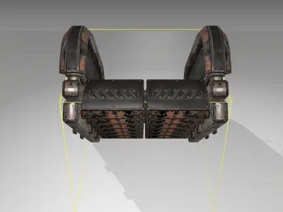Futuristic Stairs - 31 - Rusty Textures Low-poly 3D model