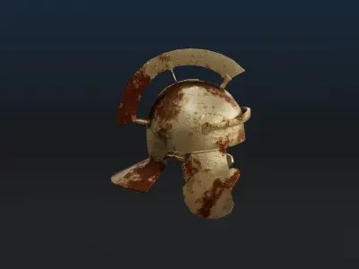 Rusted Roman Helmet  Low-poly 3D model