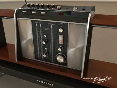 Huge flat screen vintage television - 3d model 3D model