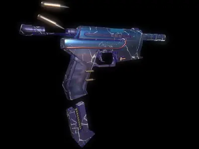 Stylized Pistol Skin Low-poly 3D model