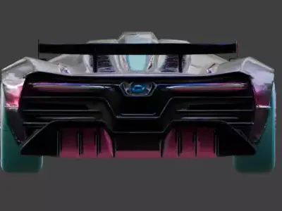 Sci-Fi Cyberpunk Neon Hypercar Low-poly 3D model