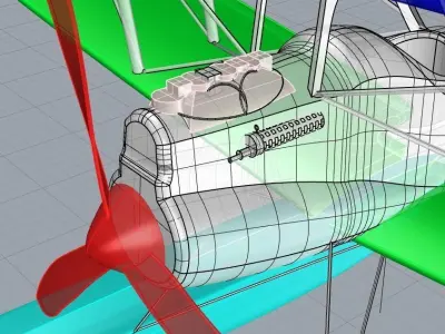 WW1 aircraft Low-poly 3D model