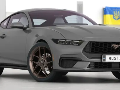 Ford Mustang 2024 Collection with opening doors and trunk1 3D model