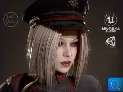 Red Admiral Lady Low-poly 3D model