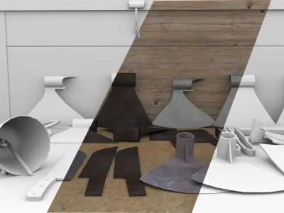 Blacksmith assets Low-poly 3D model