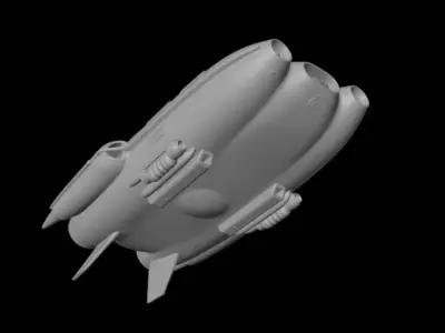 Retro Futuristic Rocket Car 3D model