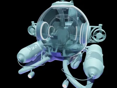 submarine Low-poly 3D model