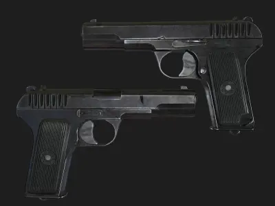 TT Pistol Low-poly 3D model
