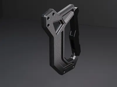 Climbing Carabiner Clip  metal piece 3D model
