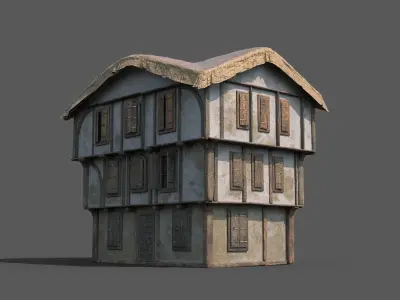 Medieval Village House 08 Low-poly 3D model