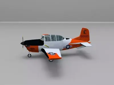 Beechcraft T-34C Mentor Low-poly 3D model