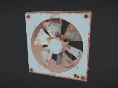 old industrial ventilation fan 3D model