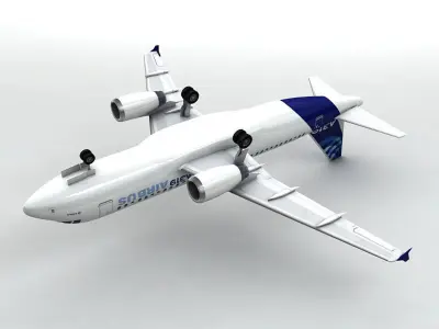 Airbus A319 Airliner Low-poly 3D model
