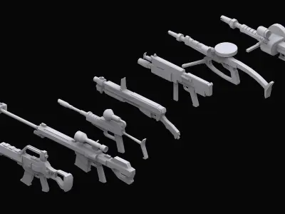 Gundam Zeon Rifles and Guns 3D model