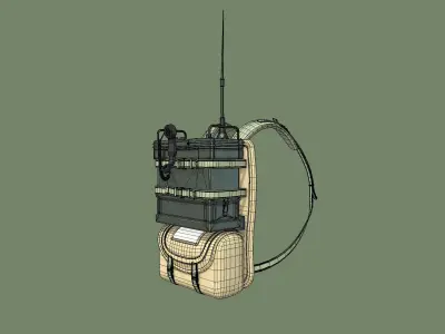 Military and Tactical Radio with Backpack Free 3D model