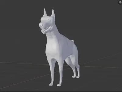 Doberman dog Low-poly 3D model