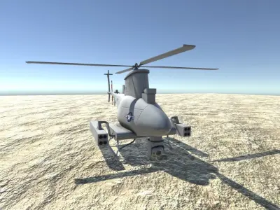 Low Poly MQ-8 Fire Scout UAV Drone Low-poly 3D model