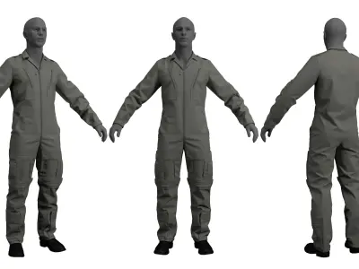 RAF MK 16A Flight Suit - Marvelous Designer 3D model