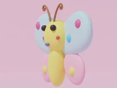 Cartoon Cute Butterfly 2 3D model