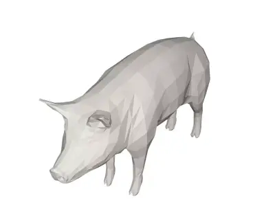 Pig- farm animal Low-poly 3D model