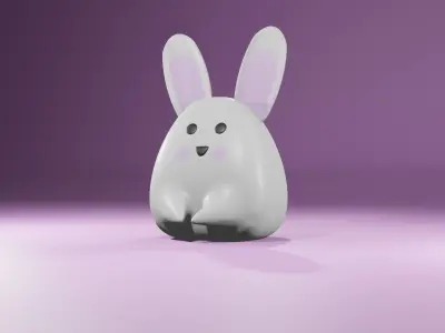 3D Bunny Rabbit Low-poly 3D model