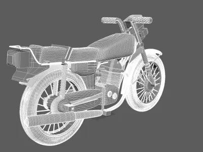 Honda CG125 Detailed 3D Model Retro Motorbike for Vray Blender 3D model