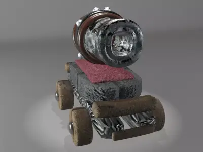 Cannon Low poly Game-ready Low-poly 3D model