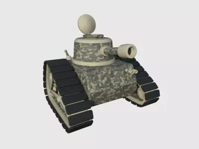 War Tank Cartoon A09 Digital Camouflage - Military Vehicle Low-poly 3D model