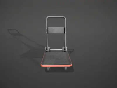 Folding Platform Truck - Trolley - Red Accents Low-poly 3D model