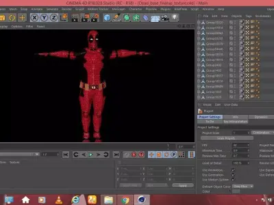 Deadpool Model Rigged Low-poly 3D model