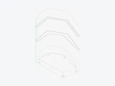 Furniture - Seating - Contemporary - Scoop - High Back - Left Low-poly 3D model