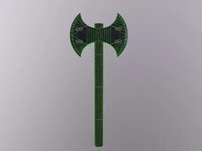  Battle Axe Game ready PBR Free low-poly 3D model Free low-poly 3D model
