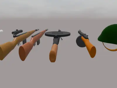 Soviet Arsenal Pack Red Army weapons - Low poly Low-poly 3D model