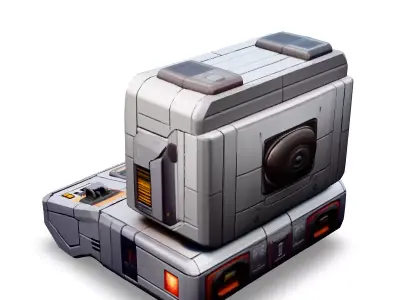 SciFi Portable Computer Terminal Low-poly 3D model