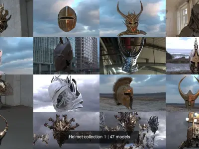 Helmet collection 1 lord of rings mask 3D Model Pack