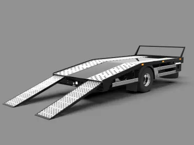 Generic Flatbed Tow Truck Low-poly 3D model