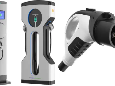 Two Detailed Electric Charger Machines 3D model