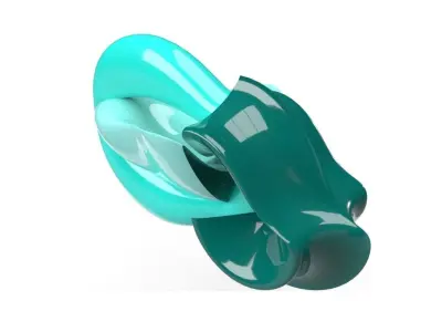 Submarine teal colored plastic handle Free 3D model