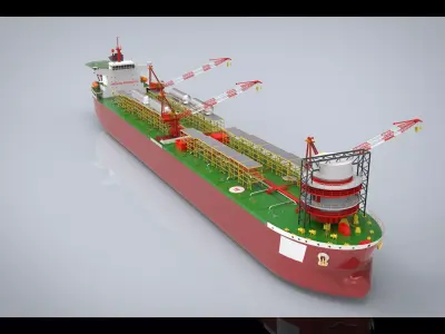 FPSO Vessel Low-poly 3D model
