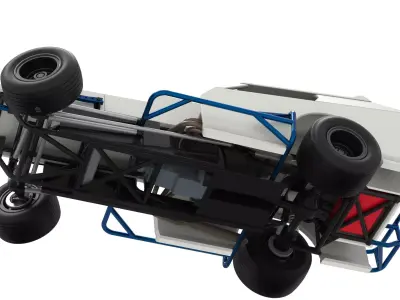 Vintage Dirt Modified stock car V8 while turning Scale 1 to 25 3D print model