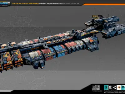 SciFi Cargoship G5 Low-poly 3D model