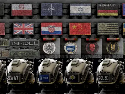  Ballistic Helmet Modular-Pack Low-poly 3D model