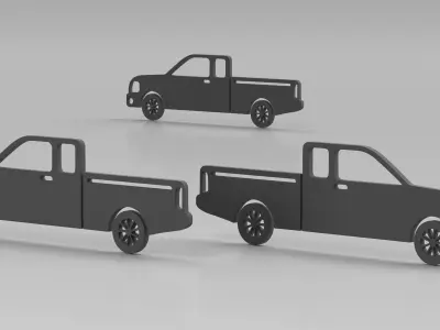 Car Pickup Silhouette 3D model